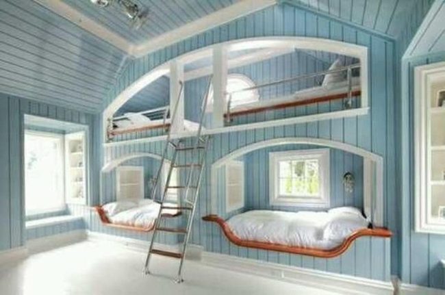 Pale Blue Wooden Bunk Retreat