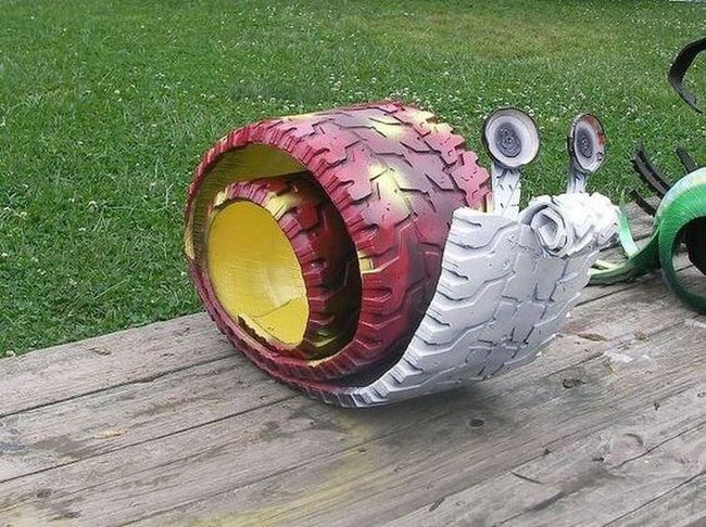 Colorful Snail From Trash