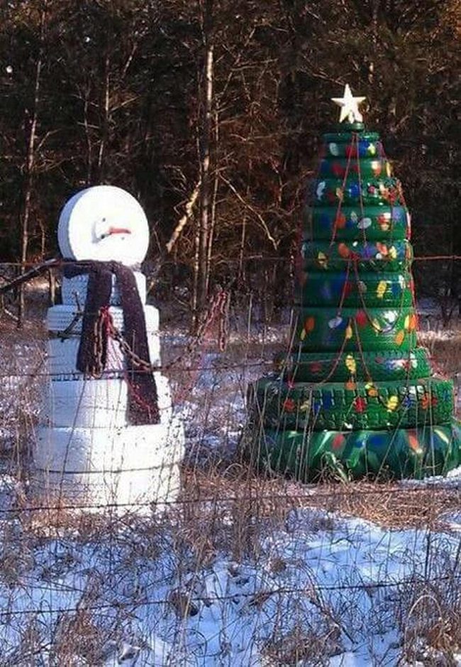 Painted Tire Winter Figures