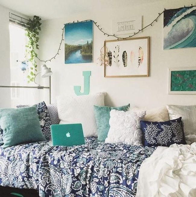Strung Lights, Ocean Bedroom