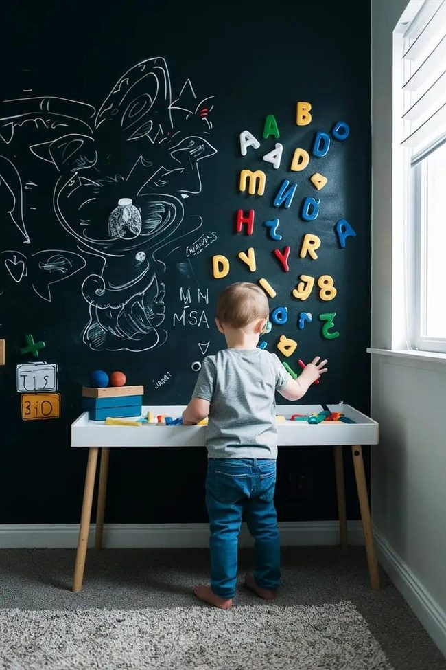 Chalkboard Walls For Endless Drawing