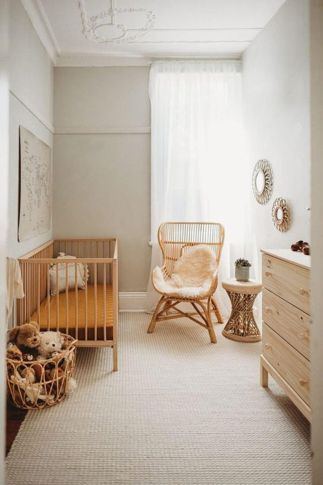 Light Wood Nursery With Mustard Accent