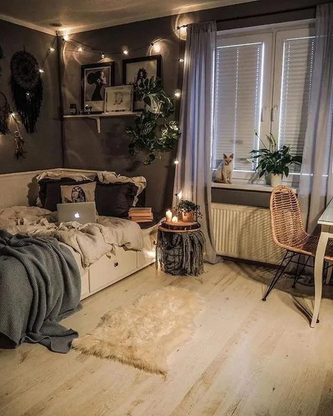 String Lights Over Wooden Floors