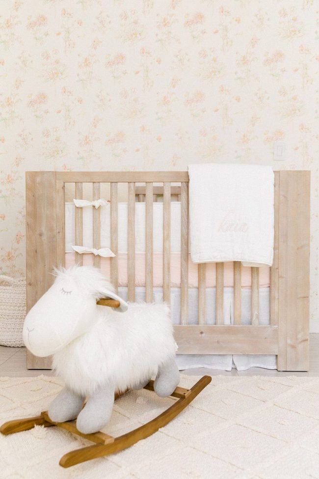 Cream Walls Floral Wallpaper Nursery