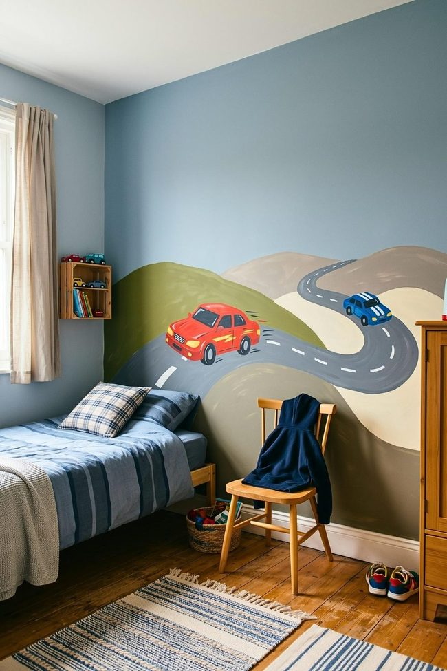 Red Speed Track Wall Mural