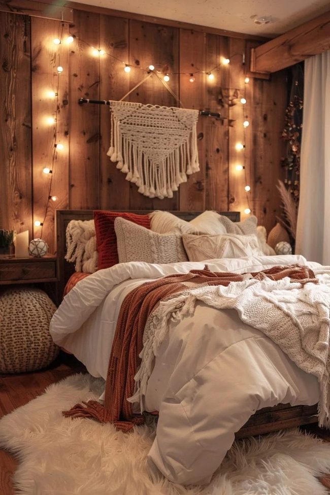 Raw Wood Dorm With Faux Fur