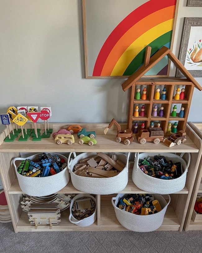 Rainbow Art Playroom Storage