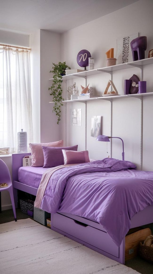 Deep Purple Faux Fur Throw