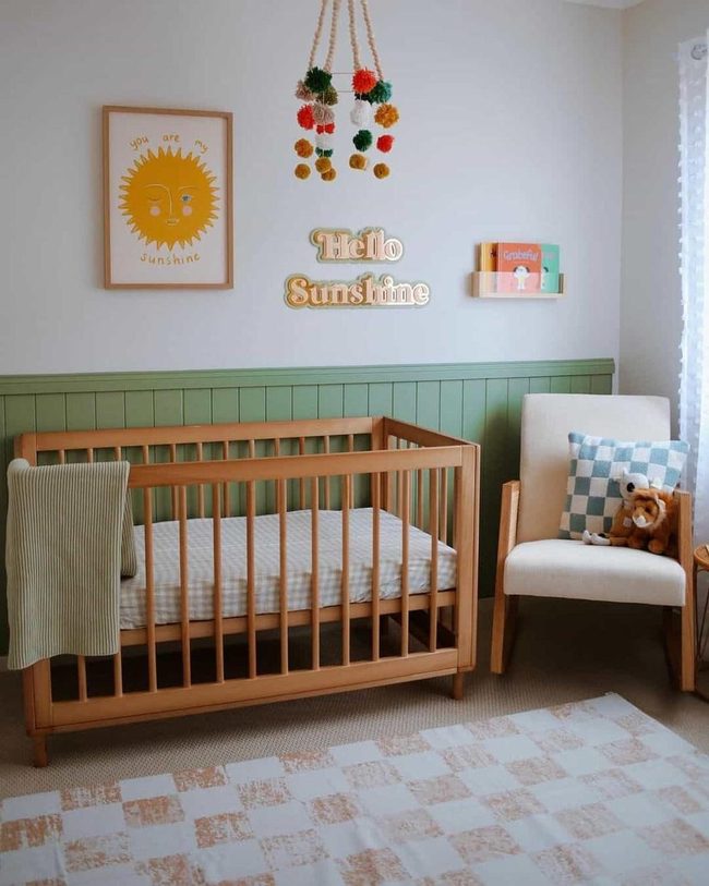 Green and White Split Nursery