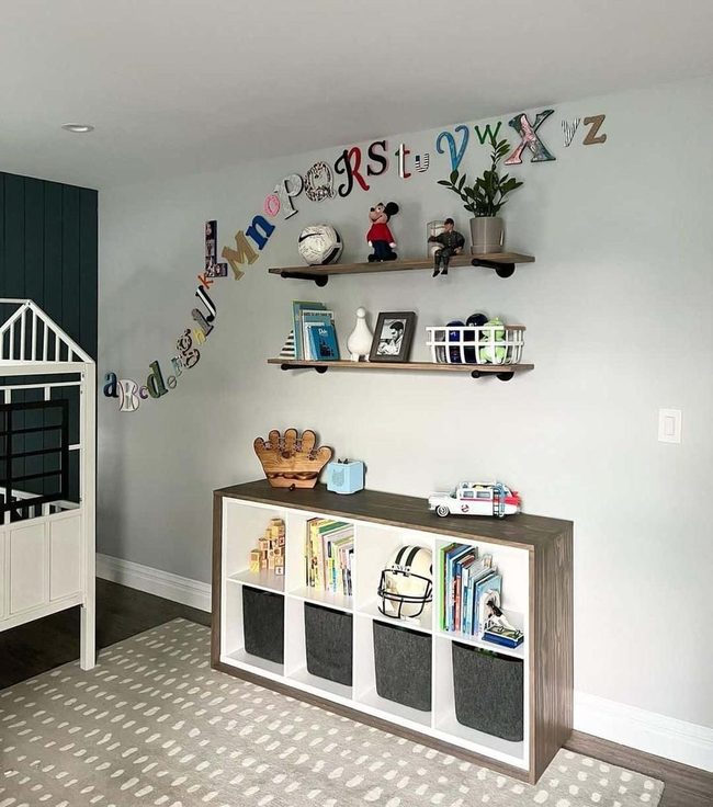 Colorful Letters Above Gray Storage