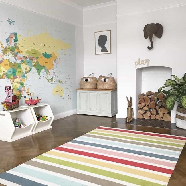 Colorful Maps and Wicker Storage