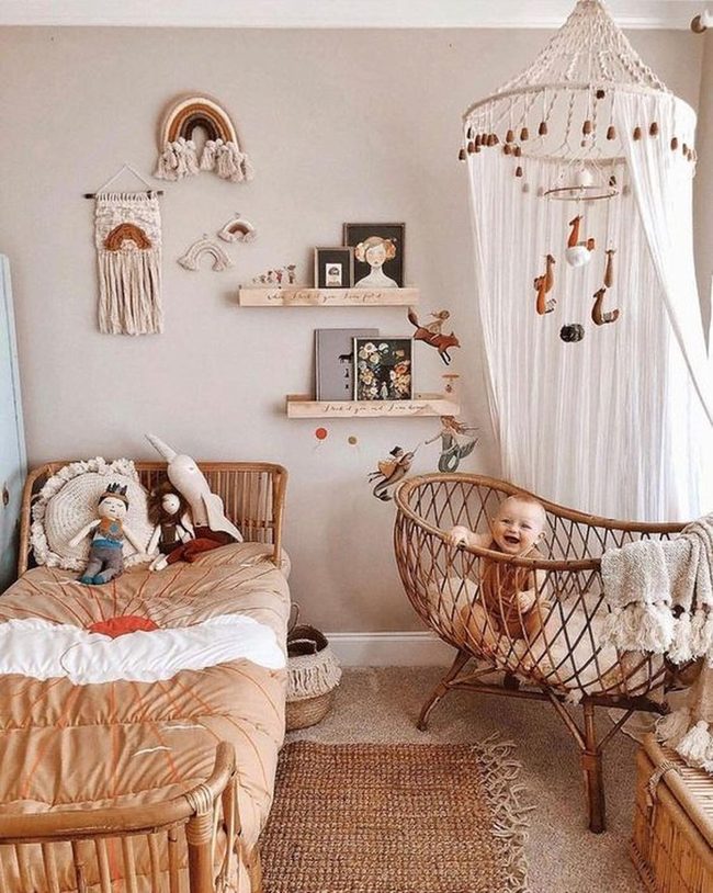 Neutral Wicker Crib Nursery