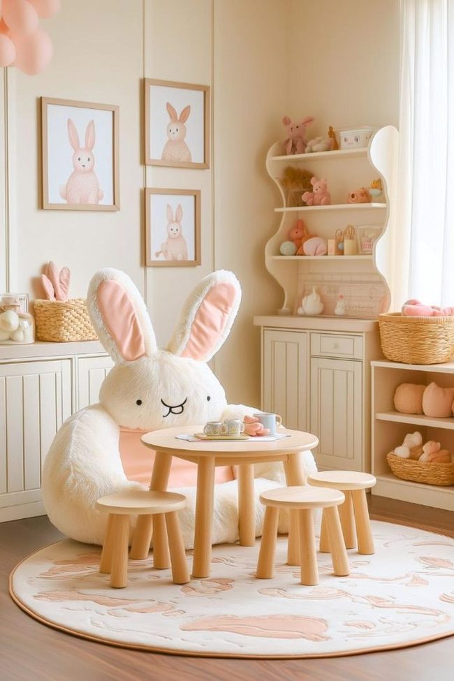 Oversized Bunny Chair Playroom