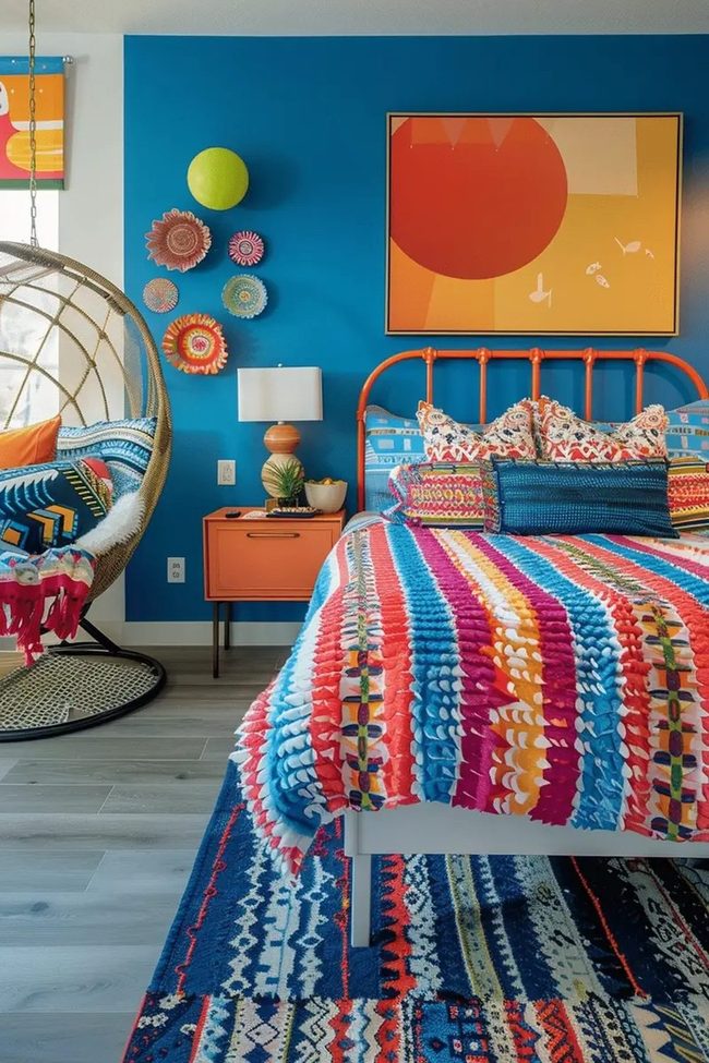 Electric Blue Bedroom Statement