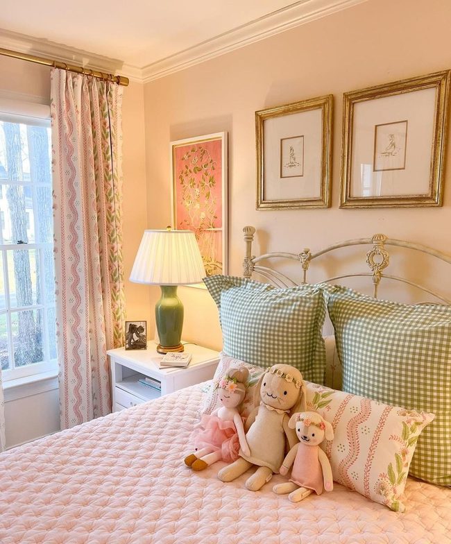 Pastel Gingham Bedroom Sanctuary