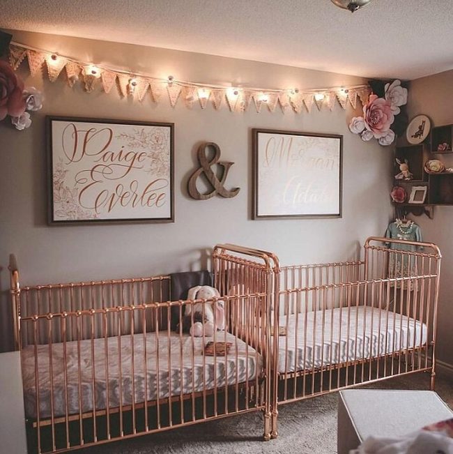 Metallic Cribs, Soft Pink Accents