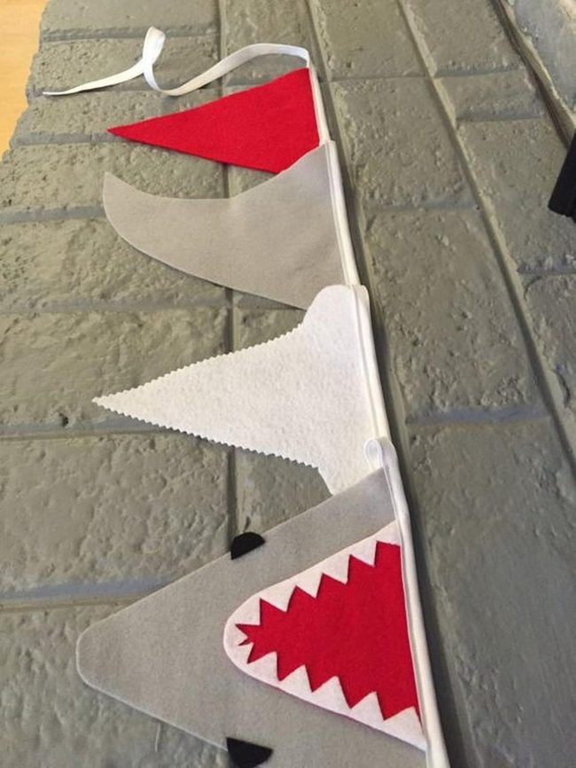Red Felt Shark Flags
