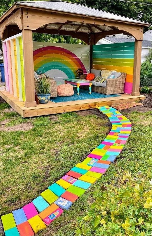 Striped Canopy Rainbow Play