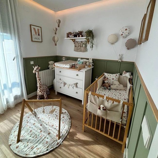 Sage Green Nursery With Wood Warmth