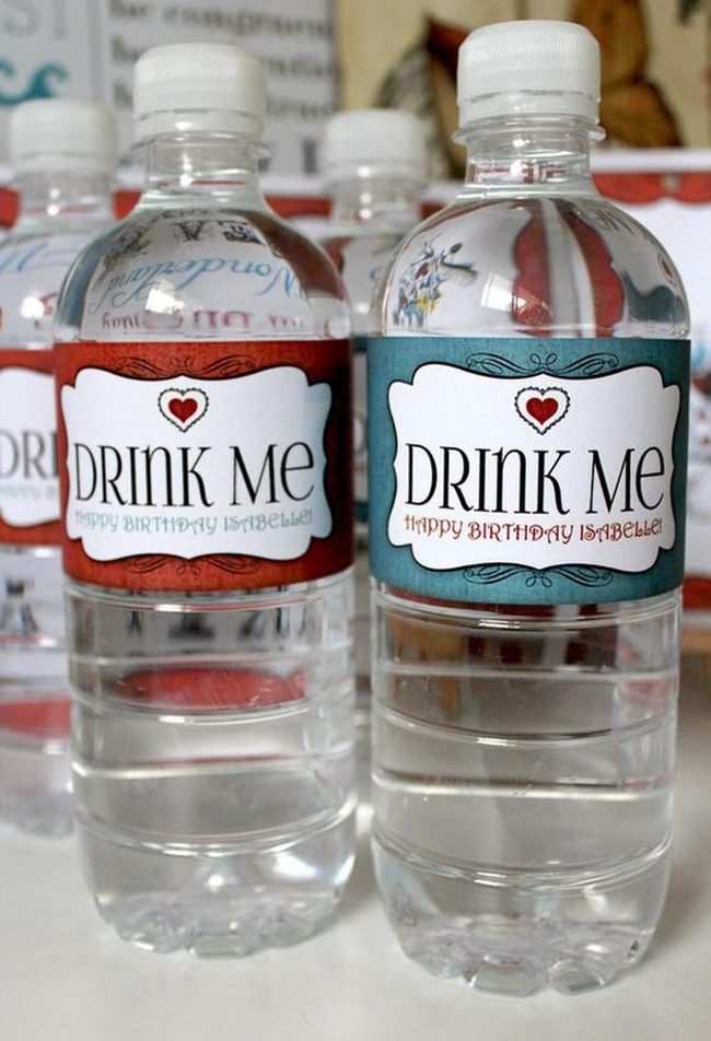 Red Glass Party Bottles