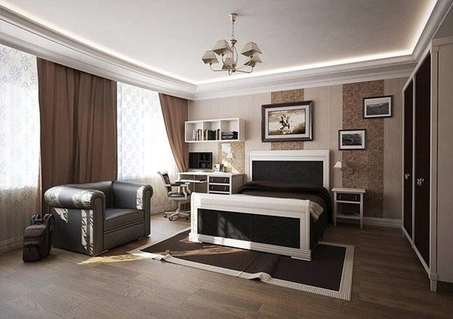 White Frame Bed, Black Accents