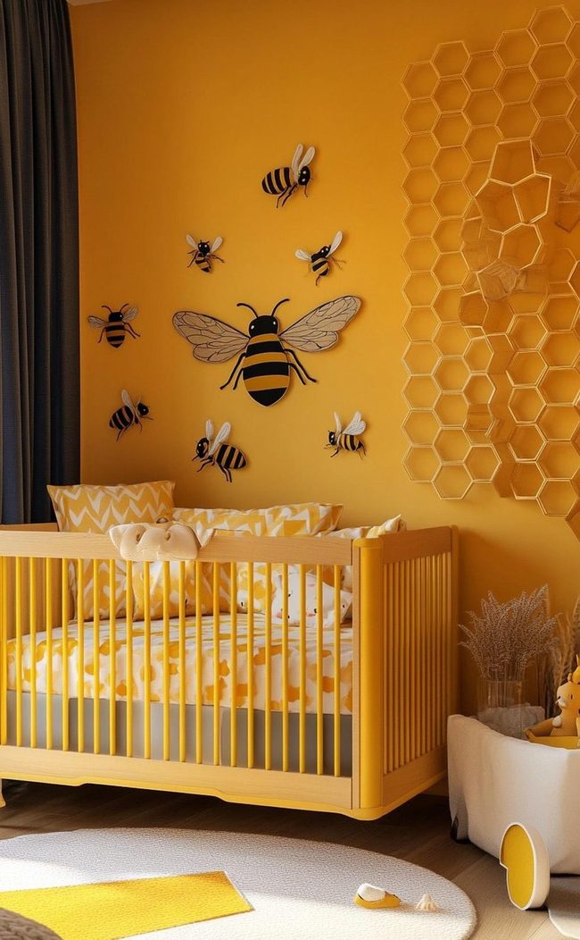 Oversized Bees Sunny Nursery