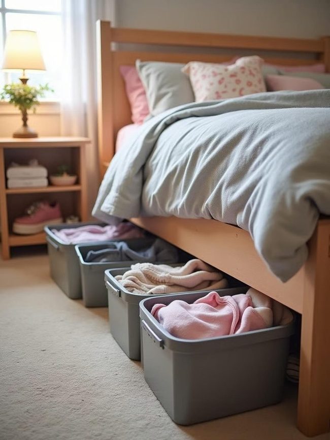 Clear Plastic Gems Under Beds