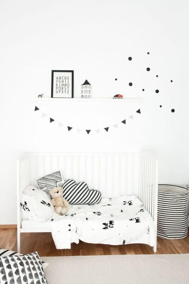 Black Dots White Walls Nursery
