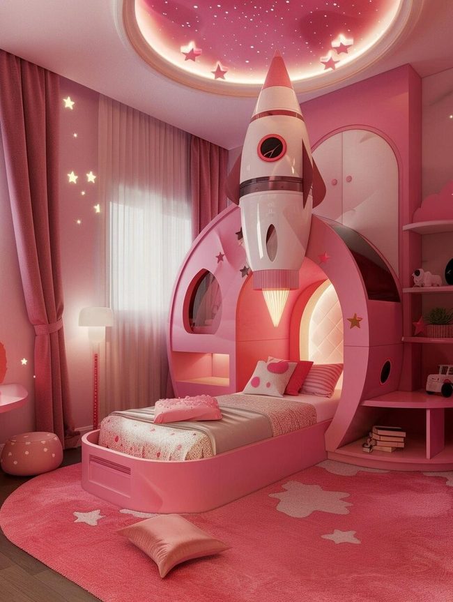 Rocket Ship Bed Takes Center Stage