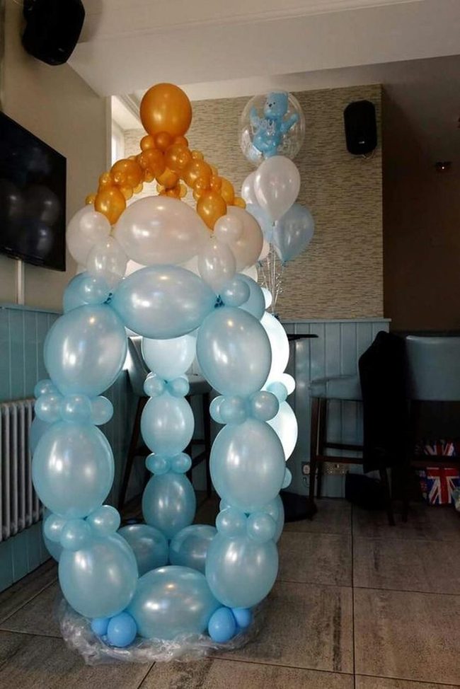 Light Blue Balloons, Orange Accents