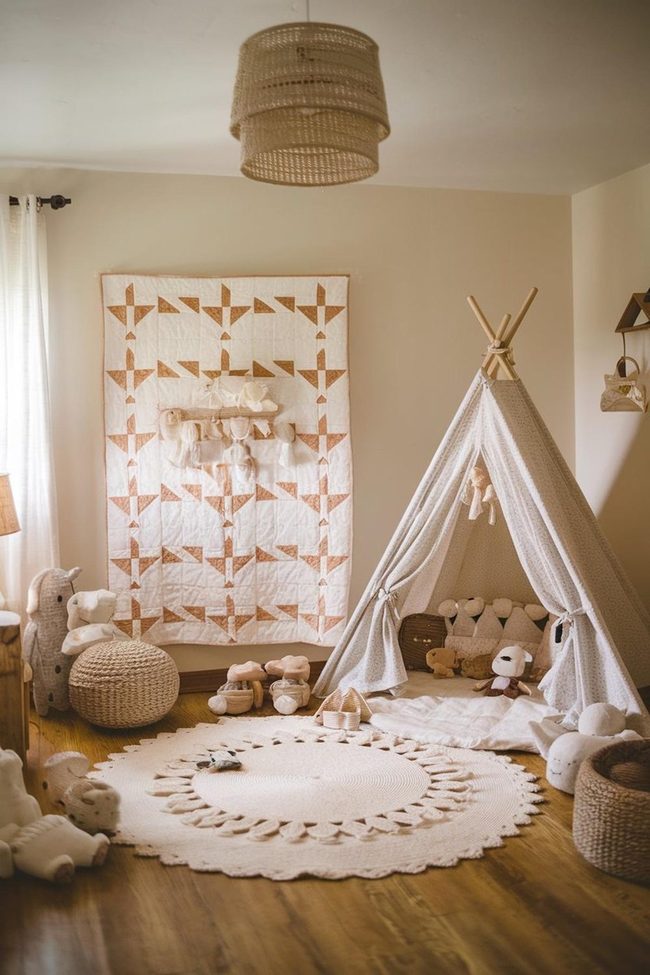 Cream Fabric Teepee Nursery