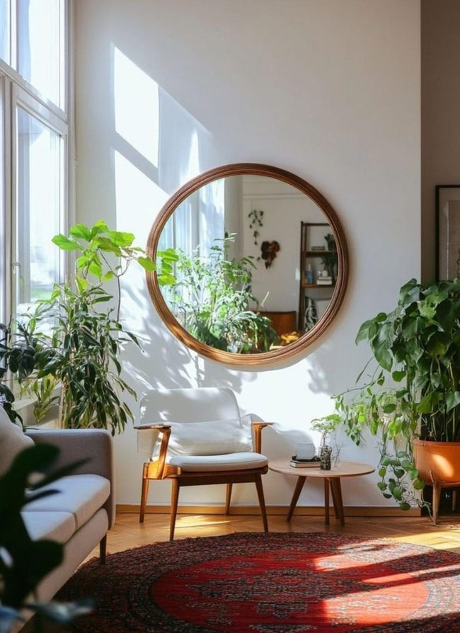 Framed Mirrors Brightening Family Spaces