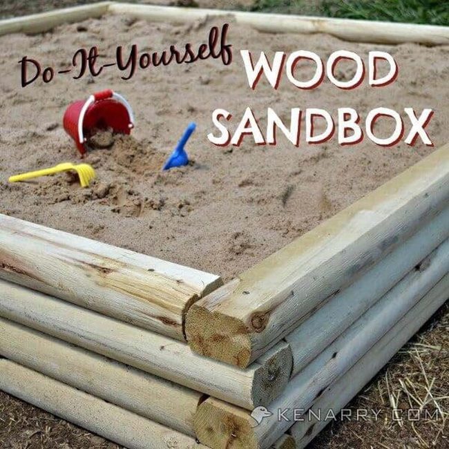 Stacked Wood Sandbox