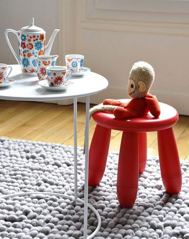 Red Stool Tea Party Nook