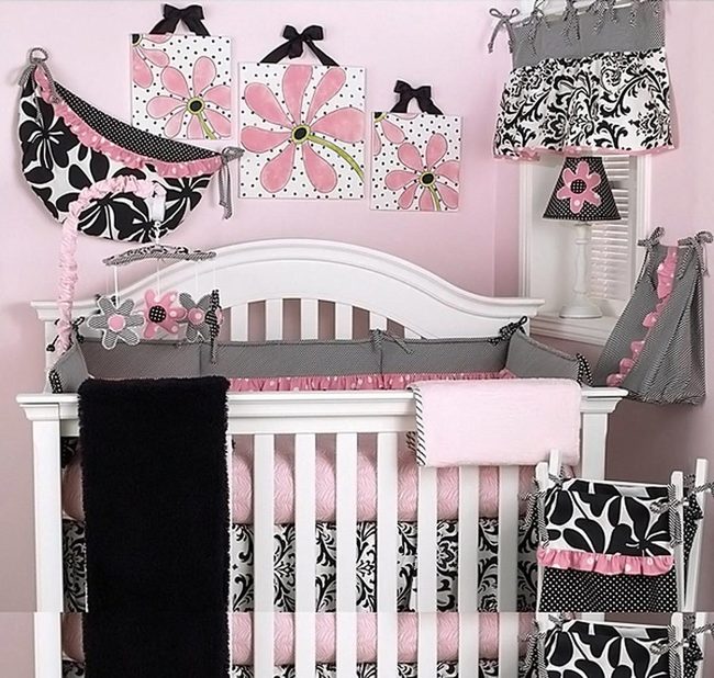 Black And White Nursery Pink Accents