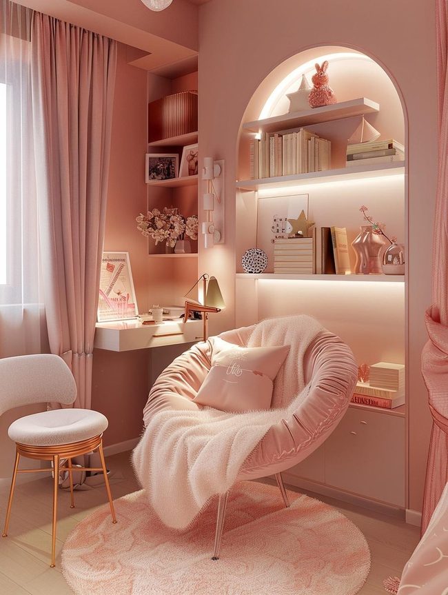 Teen Study Corner with Cushioned Reading Seat