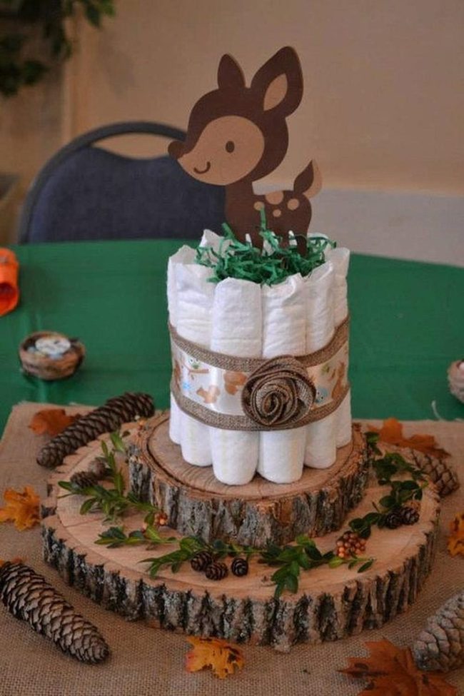 Woodland Deer Diaper Centerpiece