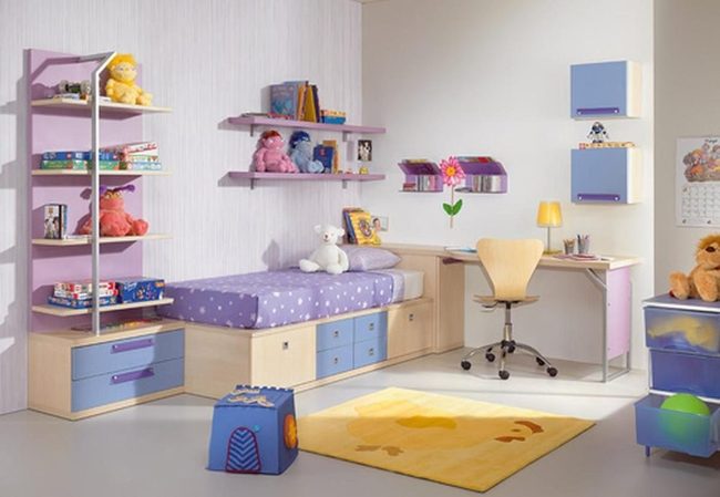 Purple And Yellow Kids Room