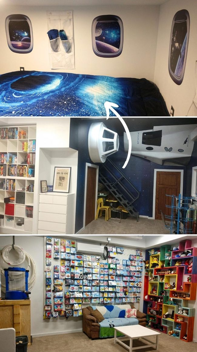 Spacecraft-Themed Bedroom Furniture And Shelving