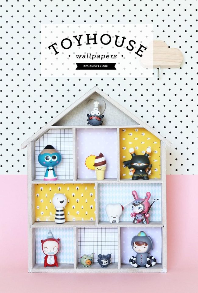 Wooden Dollhouses, Pastel Pink Details