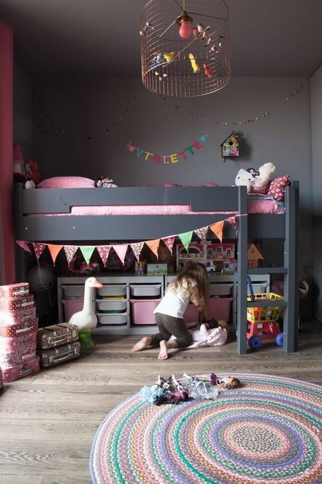 Pink Bedding Gray Bunk Beds