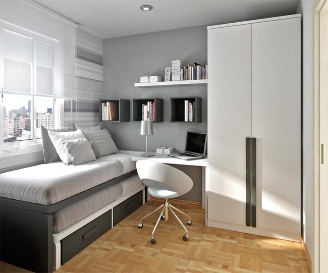 Light Gray Minimal Bedroom