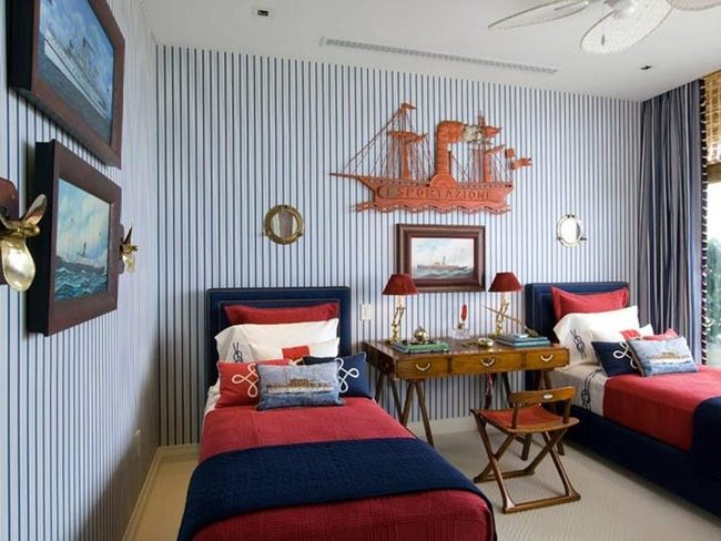 Nautical Blue And White Stripes