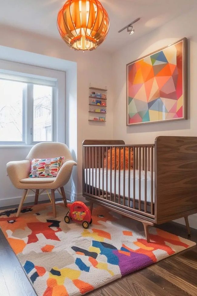 Geometric Nursery In Bright Pops
