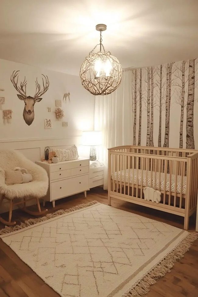 Woodland Nursery Warm Chandelier