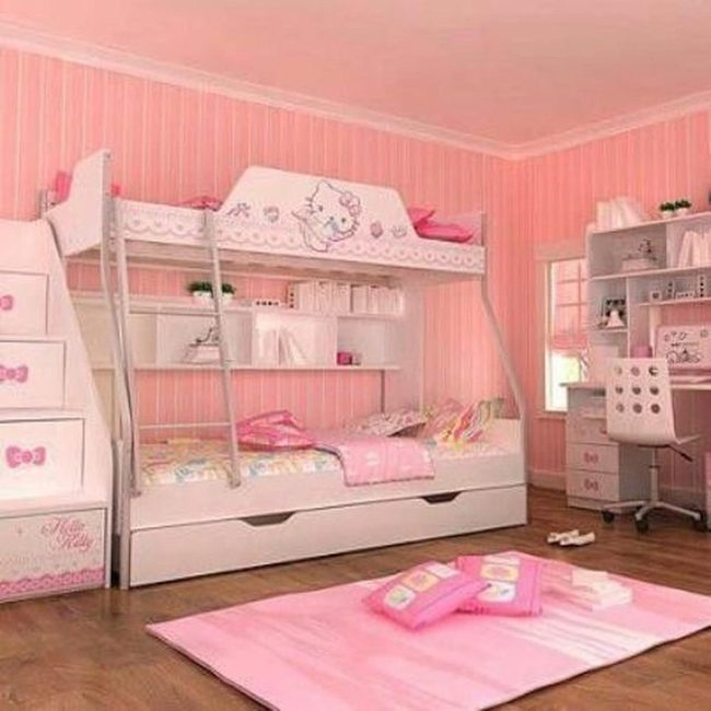 Pink Hello Kitty Bunk Storage