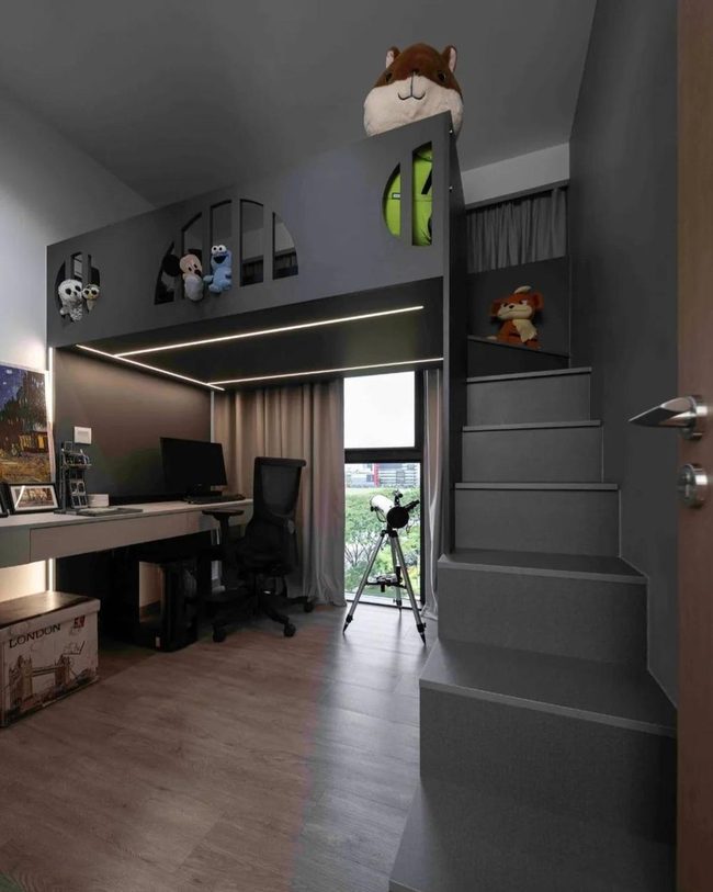 Dark Steel Loft Workspace