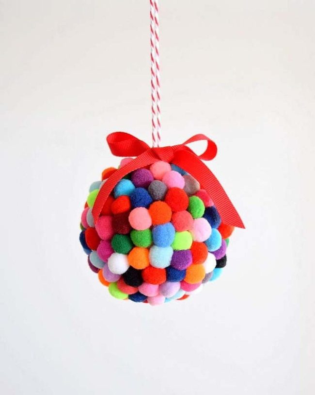 Colorful Pom-Pom Baubles