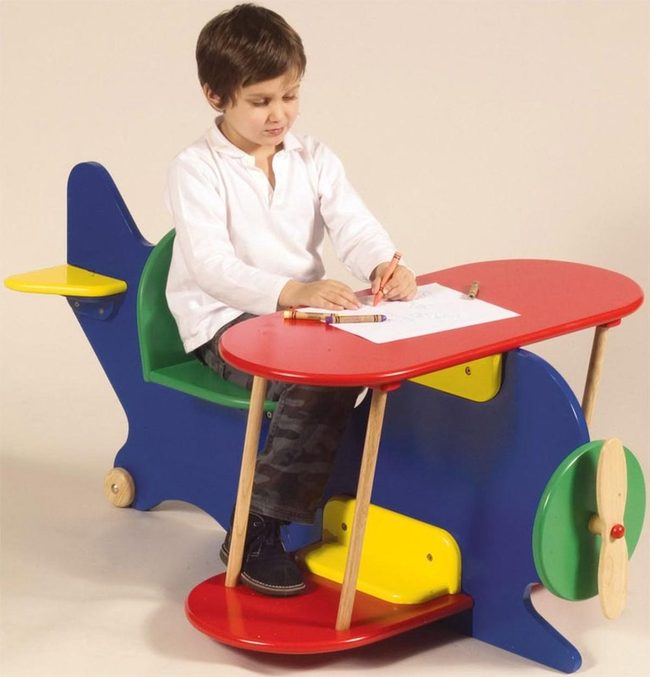Red Airplane Desk For Kids