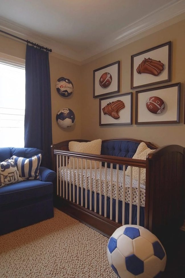 Navy Athletic Dreams Nursery